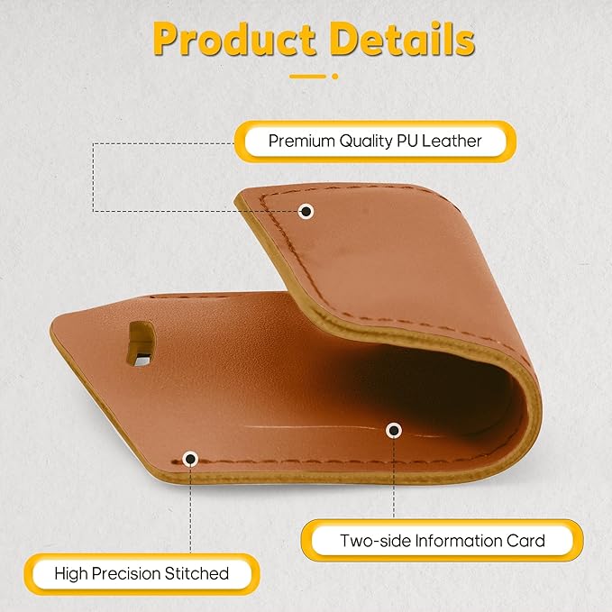 8 Pack Leather Luggage Travel Bag Tags by Travelambo - Image 4