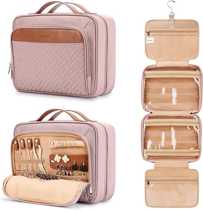 Travel Hanging Toiletry Bag for Women, Extra Large Makeup Bag, Holds Full-Size by COOSKY