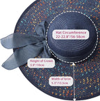 DRESHOW Beach Hats for Women Big Straw Wide Brim Summer Hat Floppy Foldable - Image 7