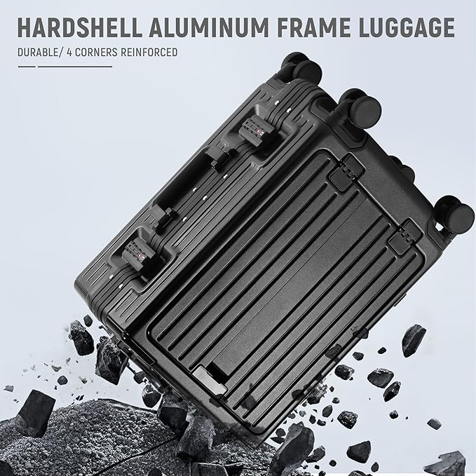 UrbanExplorer 24 Inch Check-In Aluminum Frame Luggage, ABS+PC Hard Shell - Image 6