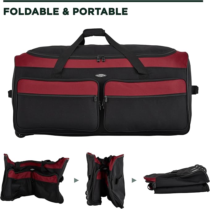 Travelers Club 36" Asgard 3-Wheel Rolling Duffel Bag - Image 7