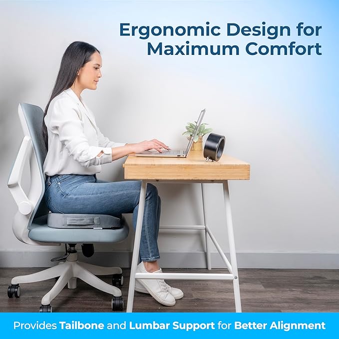 LuminaRest® Gel Seat Cushion for Long Sitting – CertiPUR-US® Certified Memory - Image 8