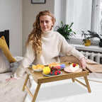 VaeFae Acacia Bed Table Tray, Wooden Breakfast Tray - Image 6