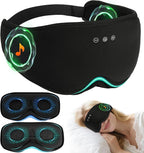 LC-dolida Bamboo Cotton Bluetooth Sleep Mask, 2 in 1 3D Soft Sleep Mask by LC-dolida
