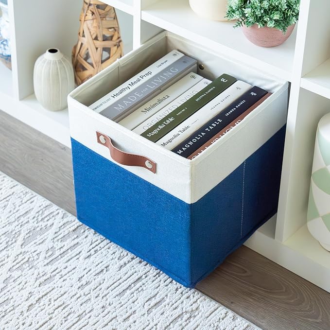 OrganiHaus 11x11 Fabric Cubes Storage Bins Set of 4, Foldable Collapsible - Image 5