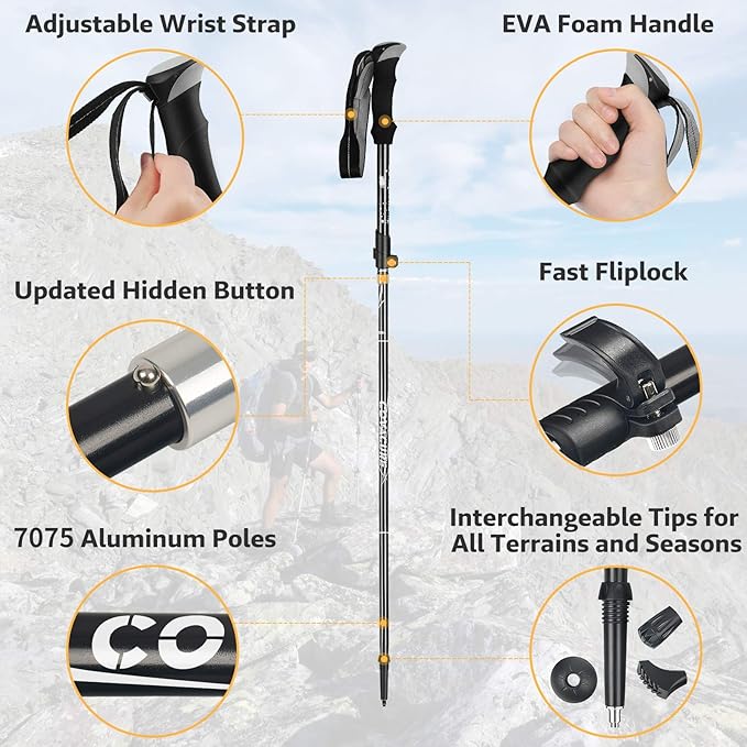 Covacure Trekking Poles Collapsible Hiking Poles - Image 3