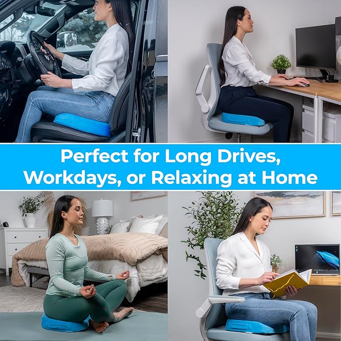 LuminaRest® Gel Seat Cushion for Tailbone Pain Relief – CertiPUR-US® Certified - Image 3