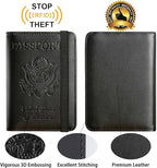 Passport Holder With Luggage Tag Travel Essentials Passport Cover Wallet RFID - Image 5