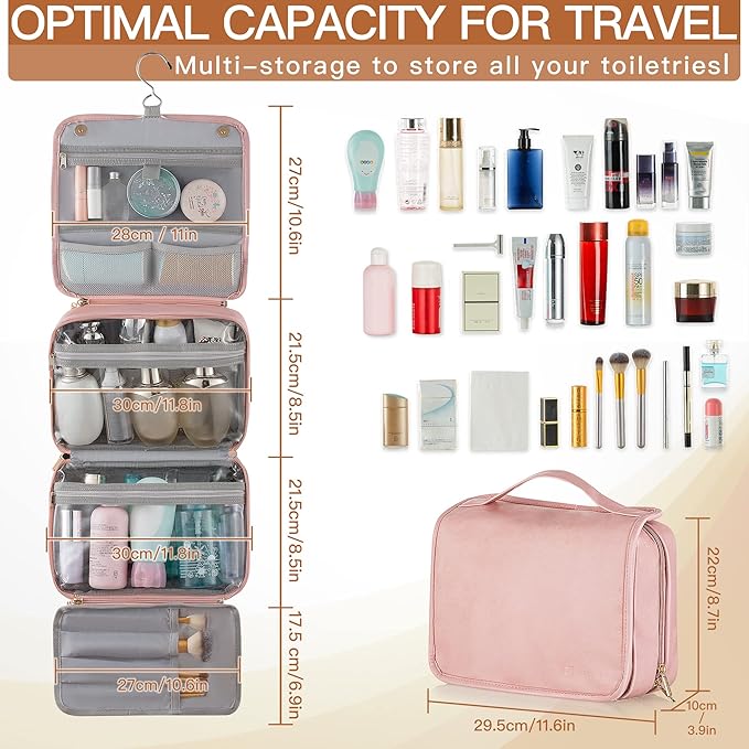 Elviros Hanging Travel Toiletry Bag - Image 5