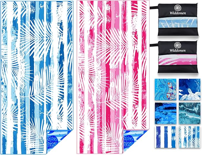 Lightweight Thin Microfiber Beach Towel Sand Free Quick Dry Absorbent Compact by WIDDONEN