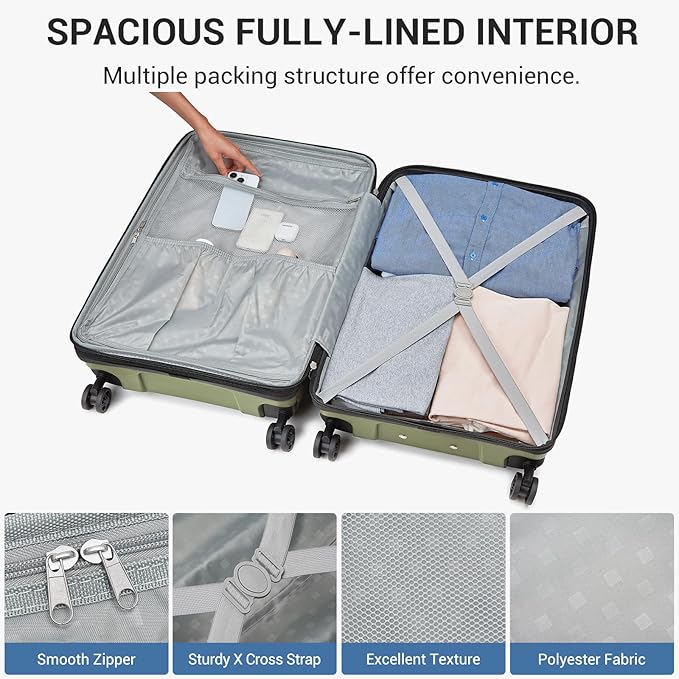 Kono 24 Inch Expandable Luggage Suitcase - Image 7