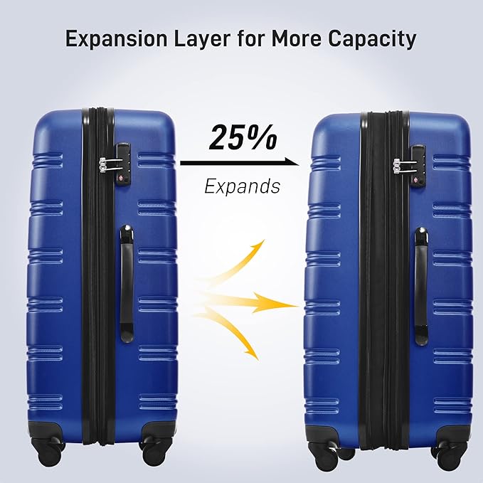 Merax Luggage sets of 3 Piece Carry on Luggage Airline Approved, Hard Case - Image 2