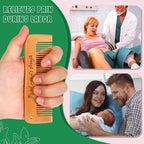 Arrozon Rectangular Labor Comb - Birthing and Delivery Essential for Pregnancy, Wooden Birth Gift for New Moms