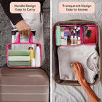TISRATOK 10 PCS Clear Travel Makeup Toiletry Bag, Plastic PVC Cosmetic TSA - Image 4