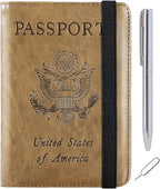 Passport Holder Cover Wallet Travel Essentials RFID Blocking Leather Card Case by PASCACOO