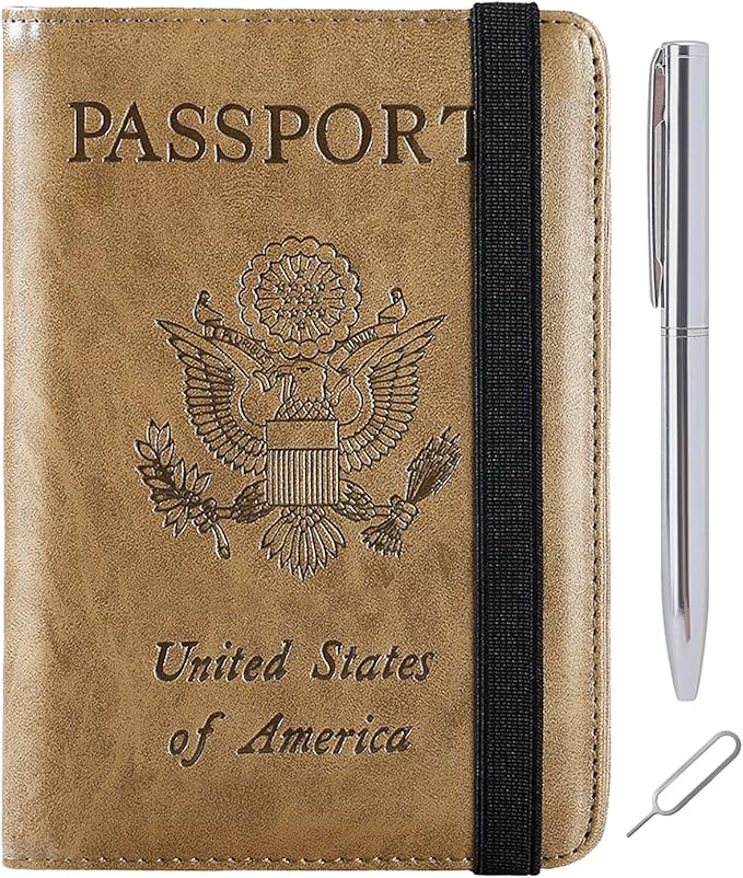 Passport Holder Cover Wallet Travel Essentials RFID Blocking Leather Card Case by PASCACOO