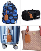 Teskyer Luggage Tags, 3 Pack Premium PU Leather Luggage Tags Privacy Protection - Image 6