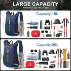 15L Small Hiking Backpack for Men Women Foldable Packable Back Pack Ultralight - Image 5