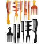 Expressions 12pc Styling Combs, Hair Comb Set for All Hair Types, Professional Barber Supplies, Durable Material, Gentle on Hair