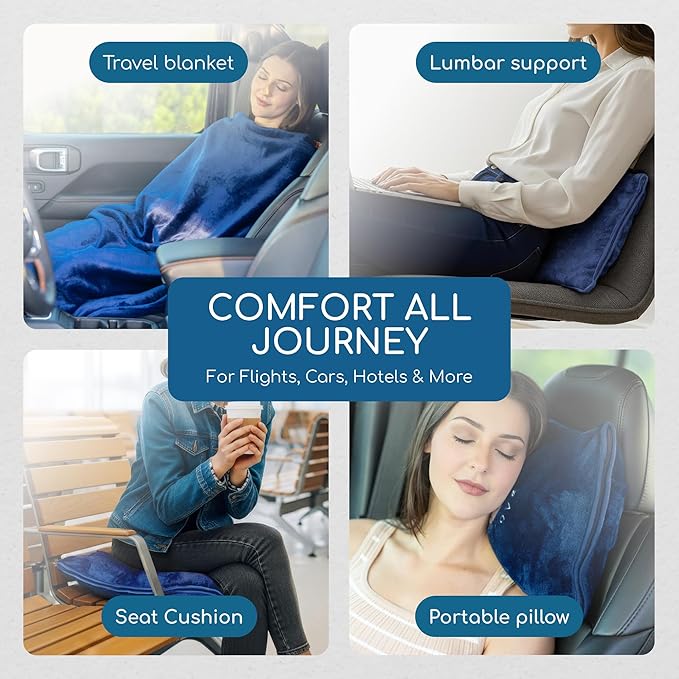 Resty 65"x40" Traveling Airplane Blanket, Velvety Soft Blanket That Becomes a - Image 5