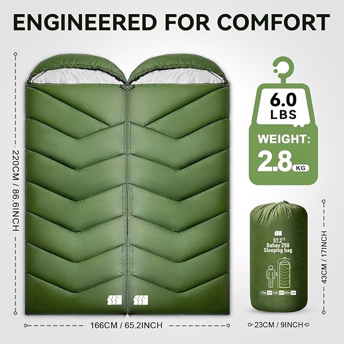 Sleeping Bags for Adults Cold Weather, Waterproof, Lightweight Camping Sleeping - Image 3