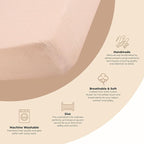 Crane Baby Cotton Sateen Fitted Sheet, Desert Rose, Soft Cotton Crib Sheets - Image 2