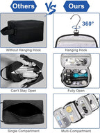 Relavel Toiletry Bag for Men, Hanging Toiletries Bag for Women Water Resistant - Image 6