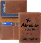 Personalized Leather Passport Holder, Custom Travel Wallet, Genuine Leather - Image 3