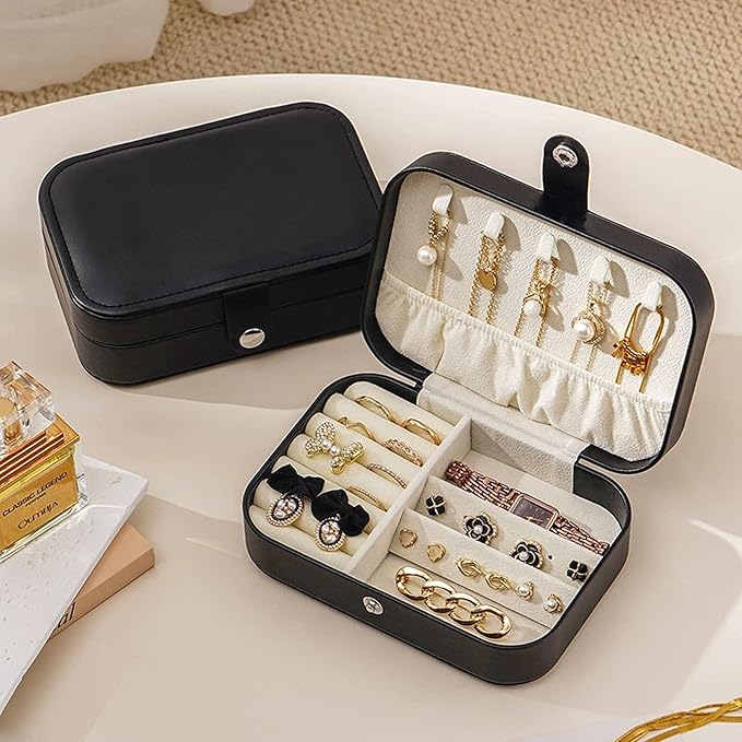 Travel Jewelry Box, Jewelry Travel Case, Small Jewelry Box, 2 Layer Travel - Image 2