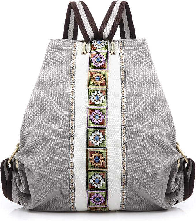 Goodhan Women Canvas Backpack Daypack Casual Shoulder Bag, Vintage Heavy-duty by Goodhan