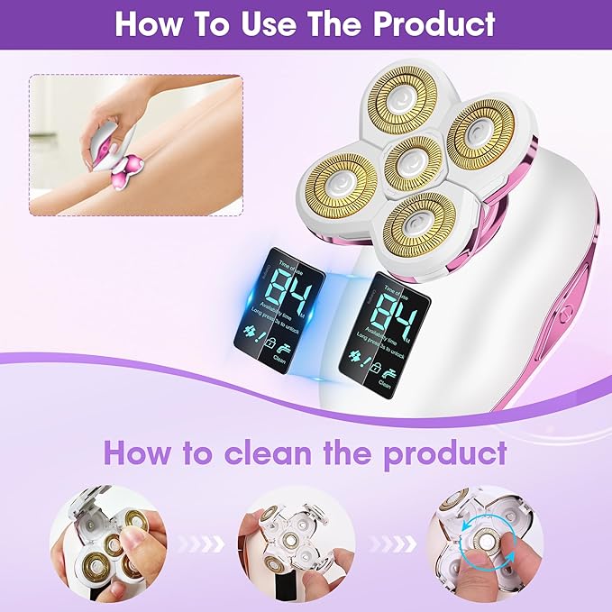 Electric Razors for Women Legs：5D Magnetic Detachable Head Flawless Razor-IPX7 - Image 4