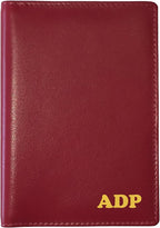 Personalized Monogrammed Red Leather RFID Passport Wallet by 123CheapChecks