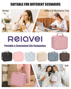 Relavel Travel Makeup Bag With LED Mirror, Compact Cosmetic Organizer Storage - Image 7