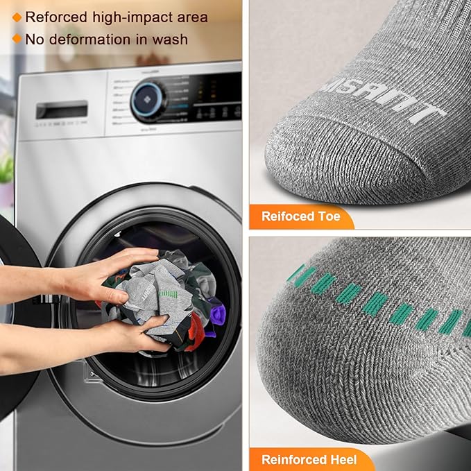 BULLIANT Compression Socks for Men 6Pairs, Athletic Crew Socks Cushioned For - Image 9