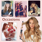 6 in 1 Hair Wand Curling Iron，0.35 to 1.25 inches with LCD，Form 140°F to 430°F in increments of 10°F, 110v-220V for Global use Includes Gloves and 2 Hair Clips.