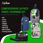 30 Pcs Camp Cooking Utensil Set & Outdoor Kitchen Gear Cookware Kit, Portable - Image 2