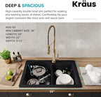 KRAUS Forteza 33-inch Drop In/Undermount 60/40 Double Bowl Granite Kitchen Sink - Image 3