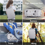MOMUVO Large Travel Backpack Women, Flight Approved Carry On Backpack, Water - Image 7