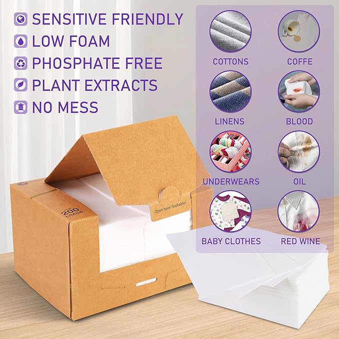 Freelivity Laundry Detergent Sheets, 200 Loads Eco-Friendly Laundry Soap Strips - Image 2