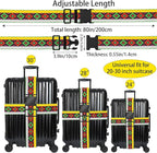 Geometric Arts Luggage Straps for Suitcases, Adjustable Luggage Travel Belt to - Image 2