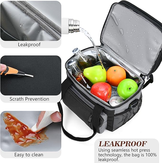 Insulated Lunch Bag Women & Men | Large Adult Lunch Box | Double-Layer Reusable - Image 6