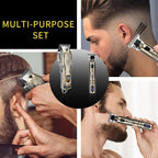 Professional Hair Clipper Set, Digital Display Trimmer Kit with Accessories, Barber Case and Cape, Vintage Design