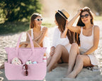 LEDAOU Large Beach Tote Bag Women Waterproof Sandproof Zipper Beach Tote Bag - Image 3