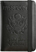 Passport Holder Cover Wallet Travel Essentials RFID Blocking Leather Card Case by PASCACOO