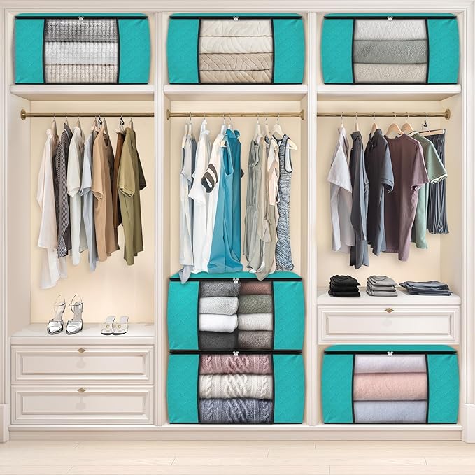 Fab totes 24 Gallons Clothes Storage, Foldable Thick Fabric Blanket Storage Bags - Image 7