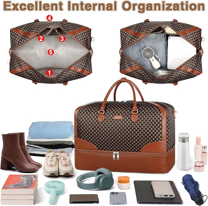 Weekender Bag for Women, Travel Duffel Bag Carry On Overnight Bag - Image 2