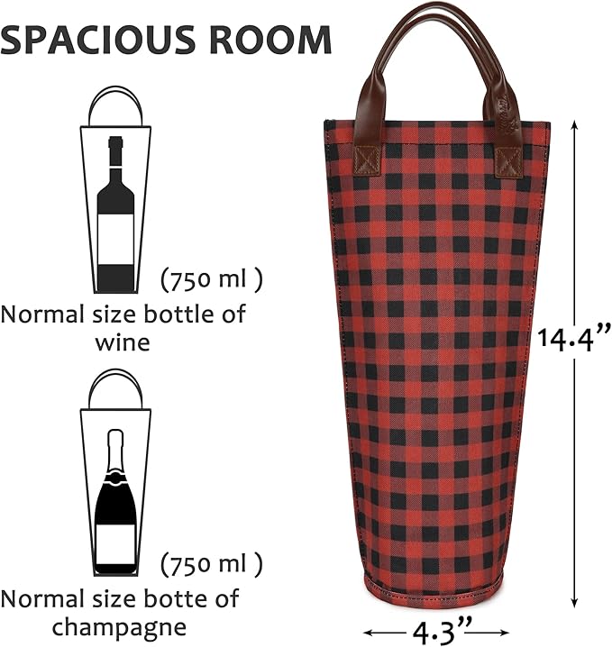 Tirrinia Single Wine Carrier Tote, Insulated Cooler Bag - Image 5