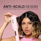 L'ANGE HAIR SculptWaver Titanium Deep Wave | Hair Crimper for Effortless Beach Waves | 3 Barrel Hair Waver with Adjustable Heat | Dual Voltage & Smart Timer | Styling Tools & Appliances, Blush - Small