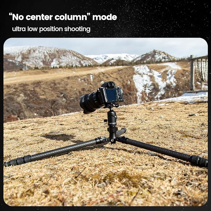 Fotopro Carbon Fiber Tripod 64 Inch 360 Degree Ball Head Quick Release Plate - Image 5