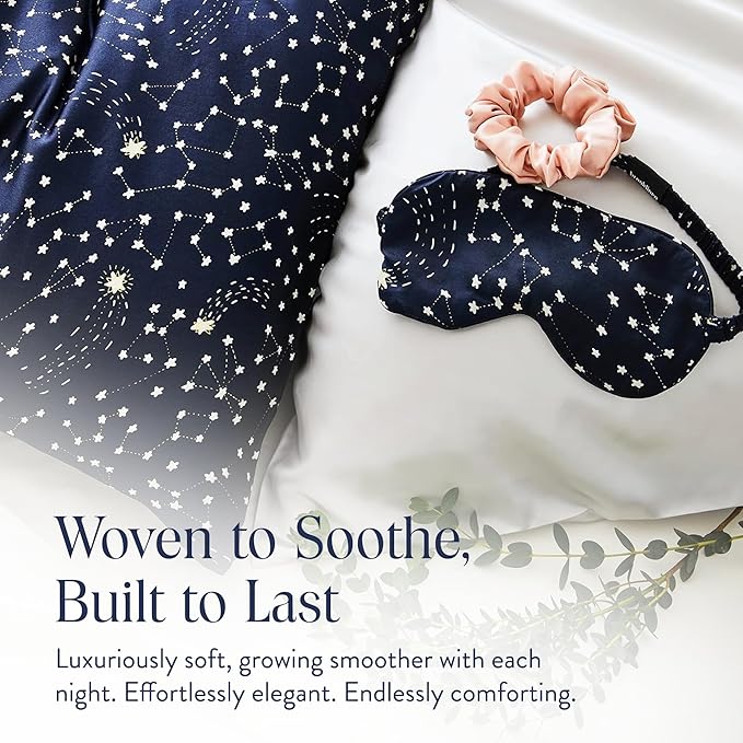 Brooklinen Silk Eye Mask for Sleeping – Celestial Blue, 100% Mulberry Silk - Image 6